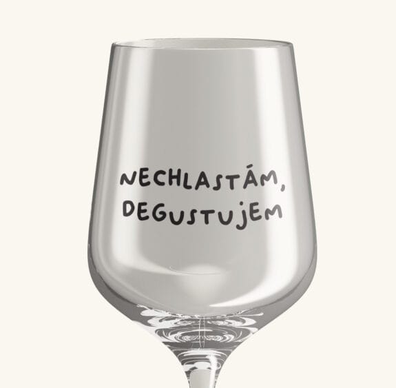 Pohár na víno NECHLASTÁM, DEGUSTUJEM