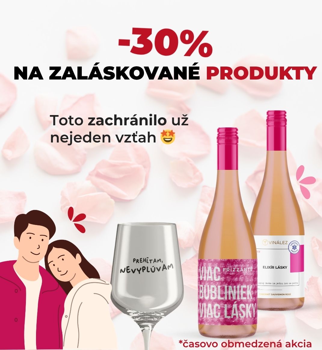 Zaláskované produkty od VINÁLEZ. Zľava 30% na kreatívne vína a doplnky VINÁLEZ.