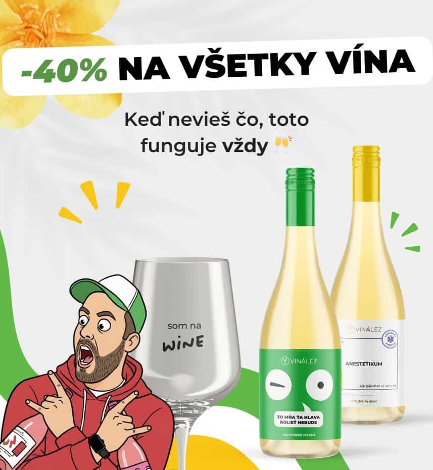 VINALEZ zľava 40 percent na všetky vína apríl 2026